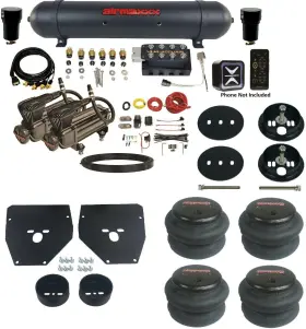 Kc1063-x2b-57abk-vu4ep-wk-hf Accuair Airmaxxx E-level Pressure Vu4 Air Ride Suspension Kit X-series 1963-72 Chevy C10