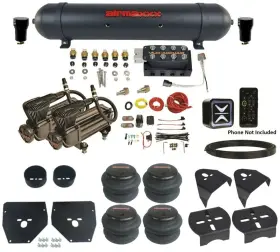 Kc1073-x2b-57abk-vu4e-wk-hf Accuair Suspension // Airmaxxx E Connect Vu4 Manifold Air Ride Kit X-series For 1973-87 C10