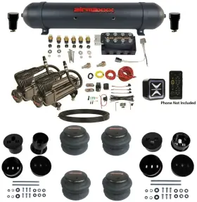 Kcad58-x2b-57abk-vu4e-wk-hf Accuair Suspension - Airmaxxx E Connect Air Ride Kit Vu4 Manifold And X-series For 58-60 Cad