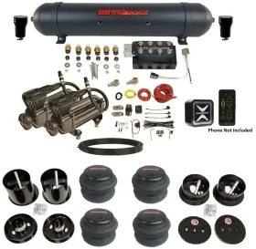 Kcad63-x2b-57abk-vu4e-wk-hf Accuair Suspension - Airmaxxx E Connect Air Ride Kit Vu4 Manifold And X-series For 63-64 Cad