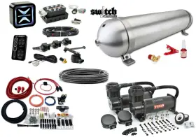 Swiamk-9b444 Accuair E-level Seamless Tank And Black Viair 444 Air Management Kit