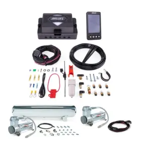 27750 Air Lift 27485 27802 Alp4 Kit 3/8 Inch Line 4 Gal Tank Dual 444c Chrome Compressors