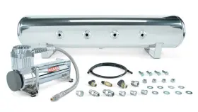 27803 Air Lift 4 Gal. 7-port Tank For With Viair 444c Chrome Compressor Incl. Fittings