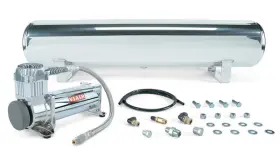 444c Air Lift 729199278020 4 Gal. Polished Tank With Viair Chrome Compressor Incl. Fittings &