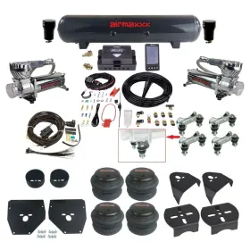 Kc1073-580c2-57s-27485-wk-3p2 Air Lift // Airmaxxx Complete Ride Kit With Chrome 580 Steel Tank And Alp4 Fits 1973-87 C10