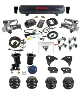 Kgm07-580c2-57s-27685-wk-3p2 Air Lift Airmaxxx Airlift 3p 27685 3/8 Ride Kit With Chr 580 Steel Tank Fits 07-18 Silverado 1500