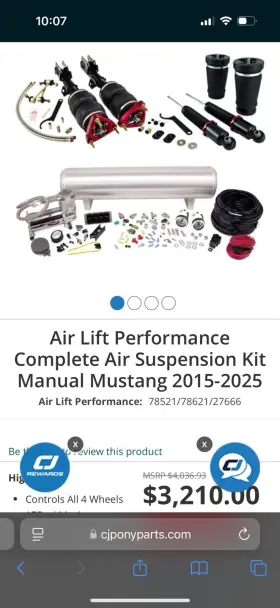 27666 Air Lift Performance 78521/78621/27666 Complete Suspension Kit Manual Mustang 2015-2025