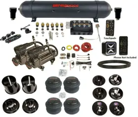 Kcad65-x2b-57abk-vu4eht-wk-hf Airmaxxx Accuair E-level Height Vu4 Air Ride Kit With X-series Fits 1965-70 Cadillac Rwd