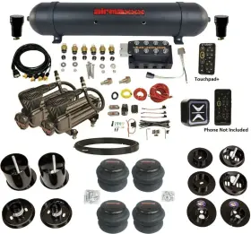 Kcad65-x2b-57abk-vu4ept-wk-hf Airmaxxx Accuair Elevel Pressure Vu4 With X-series Air Ride Kit Fits 1965-70 Cadillac Rwd
