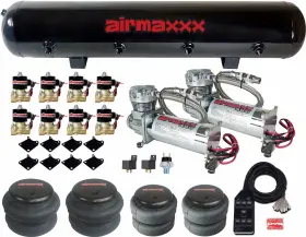 K-a480c2-59-812-7bk-2526 Airmaxxx Avs 480 Chrome Air Compressors 1/2 Inch Valves 2500 And 2600 Black 7 Switch Tank
