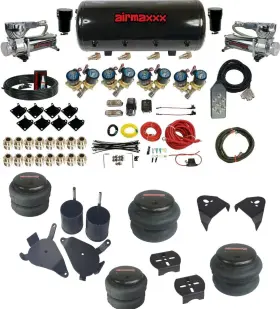 Ks10-580c2-812-89-7tbk-wk-hf Airmaxxx Avs Complete 1/2 Inch Fast Valve Air Ride Suspension Kit 8 Gal Tank 82-04 Chevy S10 2wd