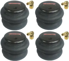 Bag-2600-124fe Airmaxxx 4 Bags 2600 Lb And 1/2 Inch Hose Elbows For Truck Tow Kit Air Ride Suspension