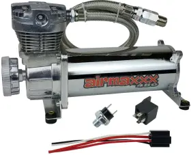 Fbss-am4801-3g-200 Airmaxxx 480 Chrome Air Ride Compressor 3 Gallon Tank And Drain 165 On 200 Off Switch #2