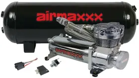 Fbss-am4801-3g-200 Airmaxxx 480 Chrome Air Ride Compressor 3 Gallon Tank And Drain 165 On 200 Off Switch