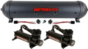 K-a480b2-59ablk-180 Airmaxxx Dual 480 Black Air Compressors And 5 Gallon Aluminum Tank