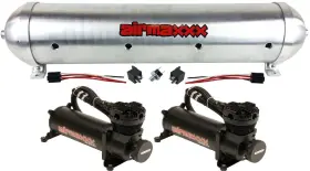 K-a480b2-59araw-180 Airmaxxx Dual 480 Black Compressors With 5 Gal Raw Aluminum Tank Kit