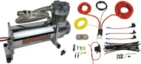 Airmaxxx K-a480c1-amwk1-150 Chrome 480 Air Ride Compressor 120/150 Psi Switch And Wiring Install Kit