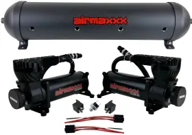 K-a580b2-59ablk-180 Airmaxxx Dual Black 580 Air Compressors And 5 Gallon Aluminum Tank Suspension