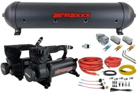 K-a580b2-59ablk-ev-cwk2-180 Airmaxxx Dual 580 Black Compressors With 5 Gal Aluminum Tank Wiring Kit