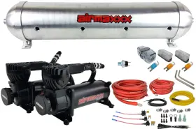 K-a580b2-59araw-wk2-180 Airmaxxx Dual 580 Black Compressors Raw 5 Gal Tank And Wiring Kit For Air Ride
