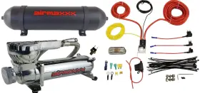 K-a580c1-amwk1-200-36ablk Airmaxxx Chrome 580 Air Compressor 200 Off Switch 3 Gal Blk Alum Tank Wiring Kit