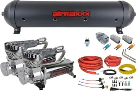 K-a580c2-59ablk-wk2-180 Airmaxxx 5 Gallon Black Spun Aluminum Air Tank 580 Chrome Compressors And Wiring Kit