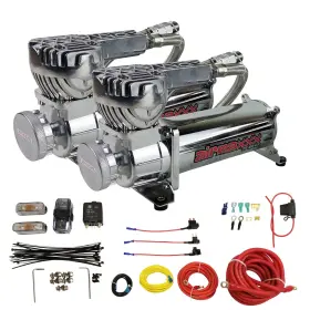 K-a580c2-wk2-180 Airmaxxx Dual Chrome 580 Air Compressors And Compressor Wiring Kit