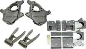 K-dr-gm07-24-001 Airmaxxx 2 Inch /4 Drop Suspension Spindles Shackles Flip Kit Fits 2007-2016 Chevy 1500 Truck