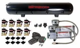 K-fbss-dp2480-838-brkt-59-9bk Airmaxxx Air Compressors 400 Pewter 3/8 Inch Valves Black 9 Switch Tank Ride Suspension K-fbss-dp2480-838-brkt-59-9bk Airmaxxx Air Compressors 400 Pewter 3/8 Inch Valves Black 9 Switch Tank Ride Suspension