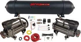 K-x2b-57abk-200 Airmaxxx X-series Air Compressor Dual Pack And Wire Kit 5 Gallon 7 Port Alum Tank