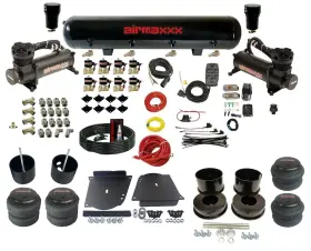 Kabdy-480b2-838-59-7bk-wk-hf Airmaxxx Complete Fastbag 3/8 Inch Black Air Ride Suspension Kit Bags Fits Chevy A-body 64-72