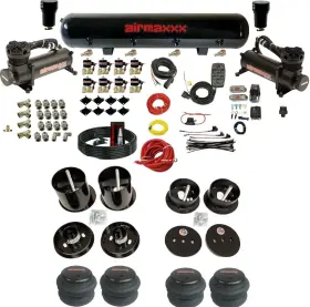 Kcad63-480b2-838-59-7bk-wk-hf Airmaxxx 3/8 Inch Valves Fastbag Air Ride Suspension Kit Fbss Fits 1963-64 Cadillac Rwd