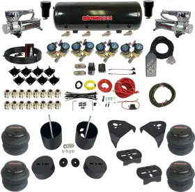 Kgm88-580c2-812-89-7tbk-wk-hf Airmaxxx Complete Fastbag 1/2 Chrome Air Ride Suspension Kit Bags For 88-98 Chevy C15 2wd