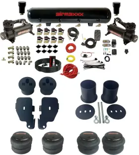 Kimp65-480b2-838-59-7bk-wk-hf Airmaxxx 3/8 Inch Fastbag Air Ride Suspension Kit Fbss Fits 1965-70 Chevy Impala
