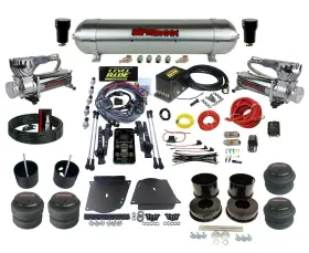 Kabdy-580c2-57araw-lrhp-wk-hf Airmaxxx Level Ride Complete Pressure Height Chrome Air Suspension Kit 64-72 Chevy A-body