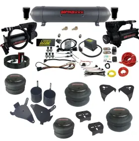 Ks10-580b2-57ablk-lrpo-wk-hf Airmaxxx Level Ride Suspension 3 Preset Pressure Complete Bolt Air Kit Fits 1982-04 S10 2wd