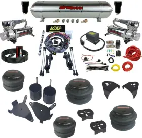 Ks10-580c2-57araw-lrhp-wk-hf Airmaxxx Level Ride Suspension Complete Chrome Pressure Height Air Kit Fits 82-04 S10 2wd