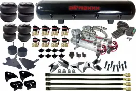S1082-2480c-812-9bk-25d Airmaxxx Chrome 480 1/2 Inch Valves Black 9 Switch Air Lift D2500 Kit Fits Chevy S10