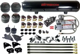 S1082-dp2400-7tbk-2526 Airmaxxx 4 Link Air Compressors Bags Valves Black 7 Toggle And Tank Kit Fits Chevy S10