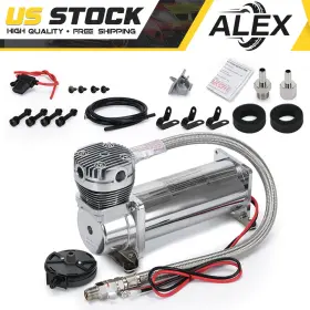 Alex 663255831135 Air Compressor Kit For Train Horns Horn Suspension Silver 200psi 12v