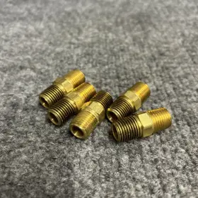 122ah-b Anderson Lot Of 10 - 1/4 Inch Brass Male Npt Pipe Thread Hex Nipple New #3