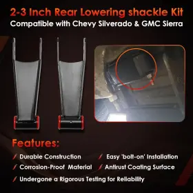 Ap-qjl12 Atracypart Lowering Drop Kit Shackles 2-3 Inch For 2001-2010 Chevy Silverado Gmc Sierra Hd #2