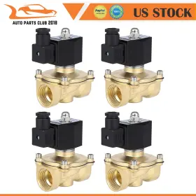 Autopartsclub2018 Ap843232a1c18 4pcs Air Ride Suspension Valve 1 Inch Npt Port Brass Electric Solenoid 12v N/c