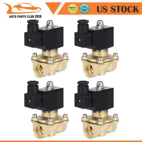 Autopartsclub2018 Ap843244a1c18 4pcs Air Suspension Valve 3/4 Inch Npt Port Brass Electric Solenoid 24v N/c