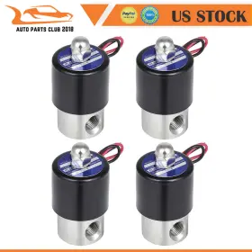 Autopartsclub2018 Ap843253a1c18 4pcs Air Suspension Valve 1/4 Inch Npt Port Electric Solenoid Stainless Steel 12v