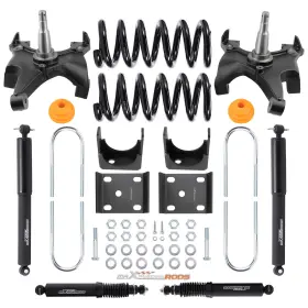 1h3zfe Bfo 4 Inch Front 6 Rear Lowering Suspension Kit Fit For C1500 1988-1998 V8 Models