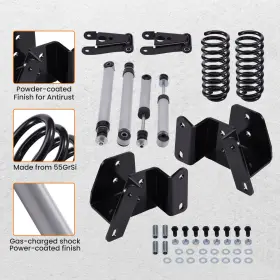 4u15zd Bfo 3 Inch Drop Lowering Springs 4 Shackles Hangers Shocks Kit For Ford F100 F150 73-79