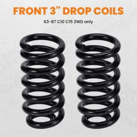 7btm9s Bfo Pair 3 Inch Front Coil Springs Drop Lowering Kit For Chevy C10 2wd 1963-1987