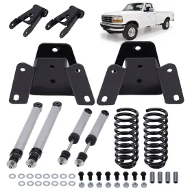 7kp2ah Bfo 3 Inch Drop Lowering Springs 4 Shackles Hangers Shocks Kit For Ford F100 F150 73-79