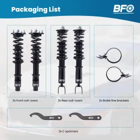 8q2rdf Bfo Adjustable Coilovers Struts Shock Kit For Honda Accord 08-12 Acura Tsx 09-14 #2